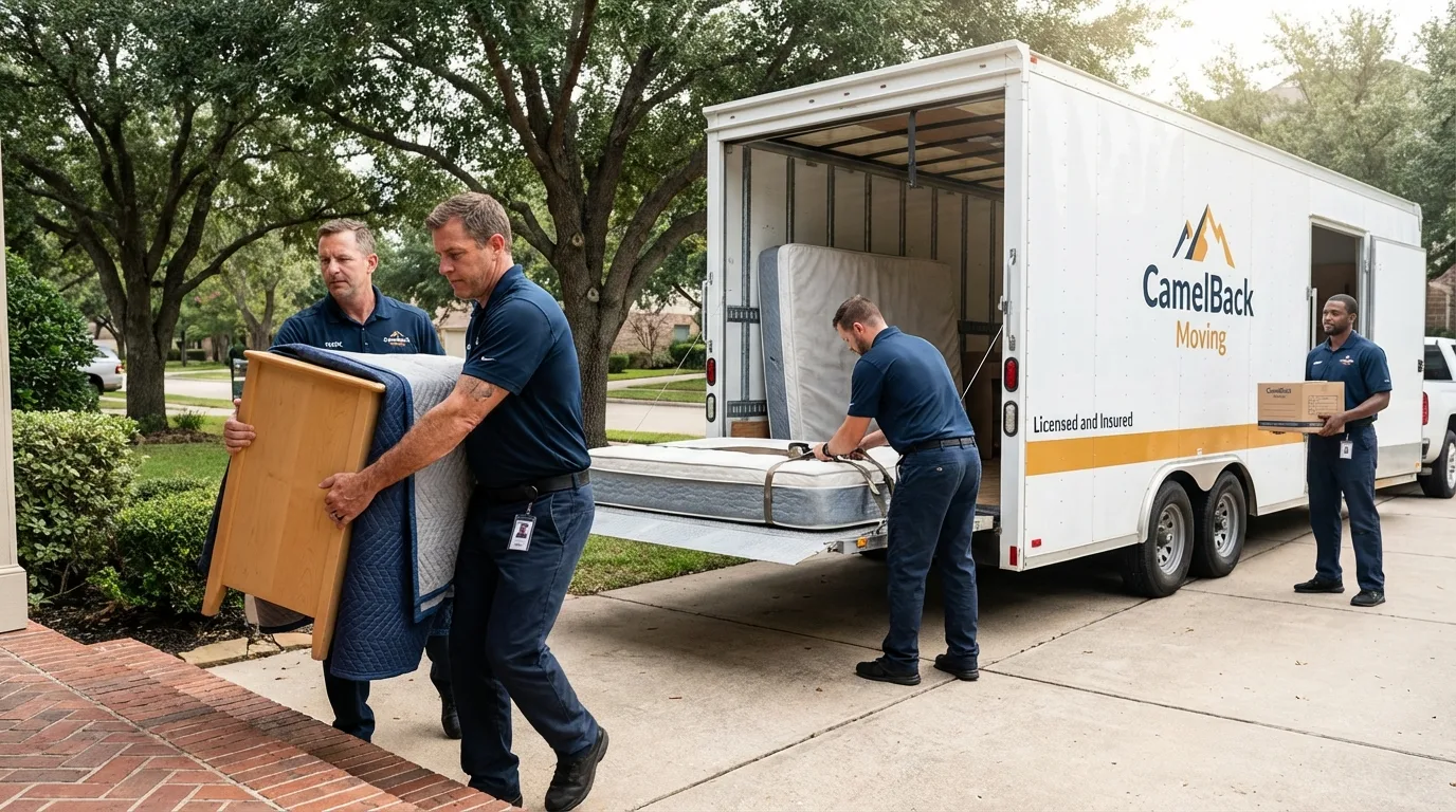 Crew loading residential truck for cross-state move from Grand Coulee, WA