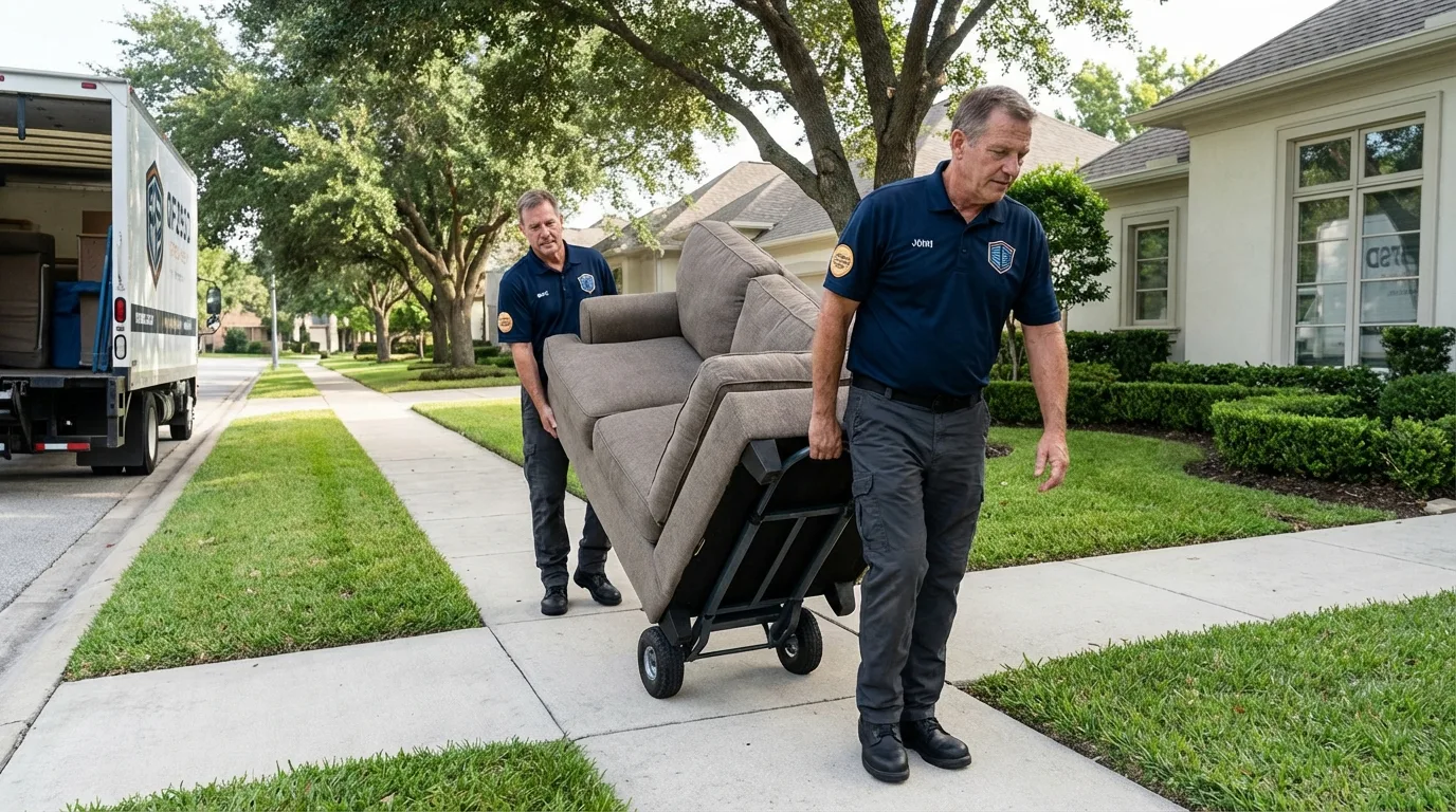 Local residential moving crew loading furniture in Grand Coulee, WA