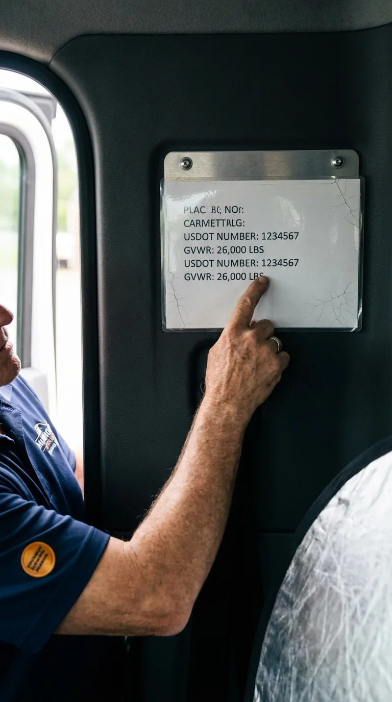 USDOT licensing placard verification in Grand Coulee